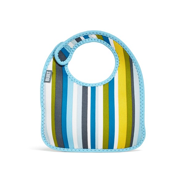 BUILT Mess Mate Set of 2 baby bib (Baby Blue Stripe) – Produktabbildung 2