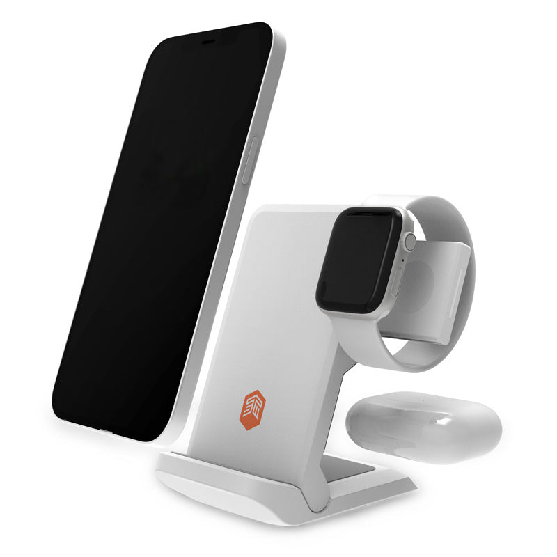 STM ChargeTree Go - Lade- stanice 3 in 1 für das Handy, AirPods a Apple Watch - weiß