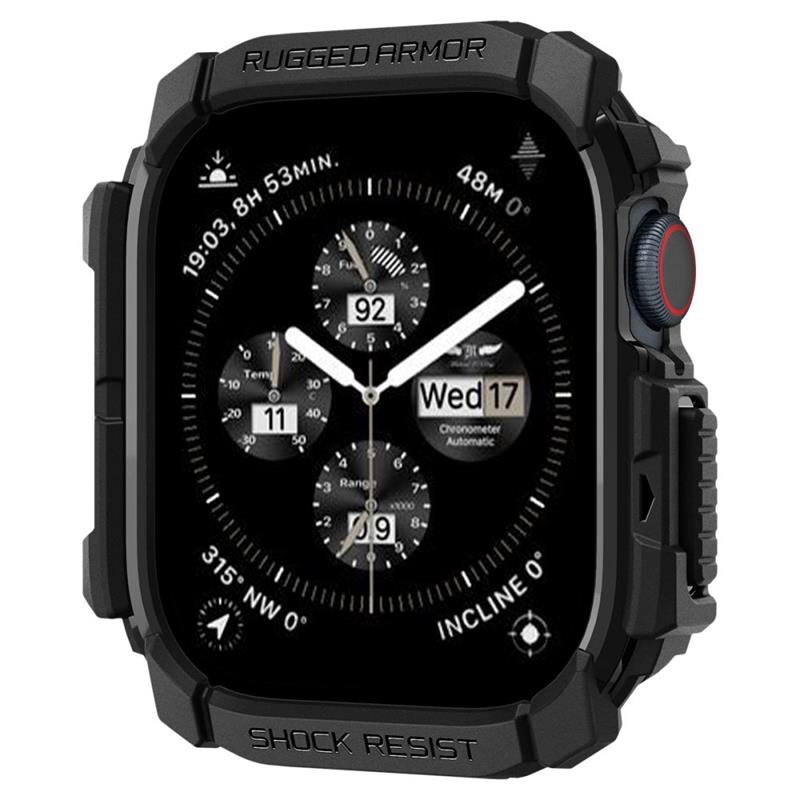 Spigen Rugged Armor - Hülle für Apple Watch 10 46 mm (matt schwarz) – Produktabbildung 2