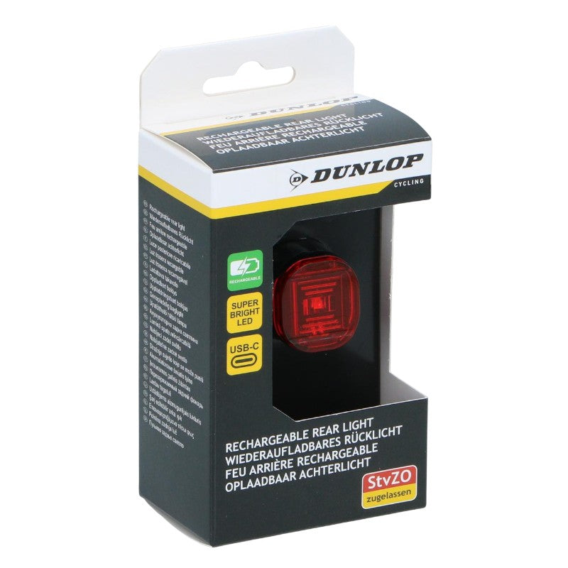 Dunlop - Zadní cyklistické Licht LED USB-C K-Mark