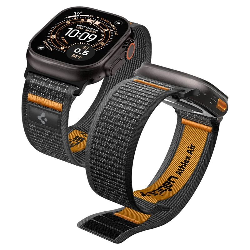 Spigen Athlex Air 2 - Armband für Apple Watch 44/45/46/49 mm (aktivní schwarz / orange)