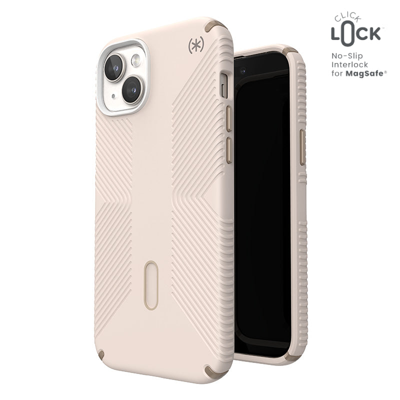 Hülle Speck Presidio2 Grip ClickLock & Magsafe für iPhone 15 Plus / iPhone 14 Plus (Bleached Bone / Heirloom