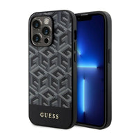 Guess GCube Stripes MagSafe - Hülle für iPhone 14 Pro (schwarz)