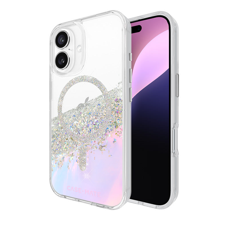 Case-Mate Karat MagSafe - Hülle für iPhone 16 (Holographic Soap Bubble)