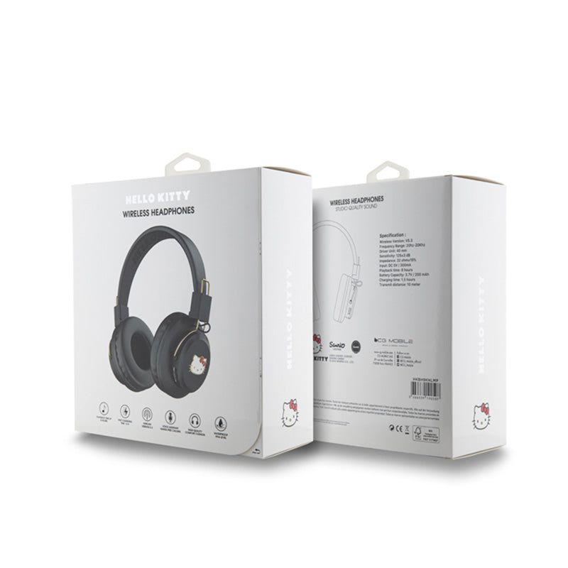 Hello Kitty Metal Logo Round Shape - Kabellose Kopfhörer für Ohren Bluetooth V5.3 (schwarz) – Produktabbildung 4