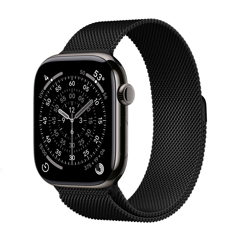 Crong Milano Steel - Armband aus Edelstahl für Apple Watch 44/45/46/49 mm (schwarz)