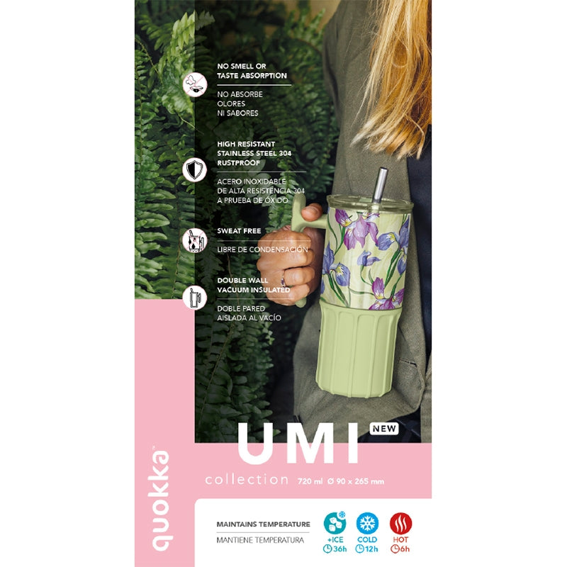 Quokka Umi - Thermobecher aus Edelstahl 720 ml s Strohhalm a Silikon- podtáckem (grün čaj) – Produktabbildung 2