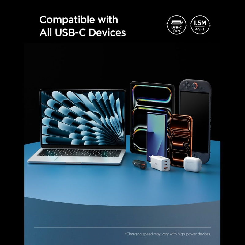 Spigen EB10015CC Essential - Kabel USB-C für USB-C PD 100W 1,5m (schwarz) – Produktabbildung 8