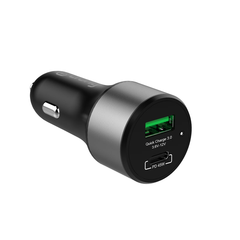 AutoLadegerät Crong Power 63W – USB-C PD 45W autoLadegerät + USB QC 3.0 18W (schwarz)