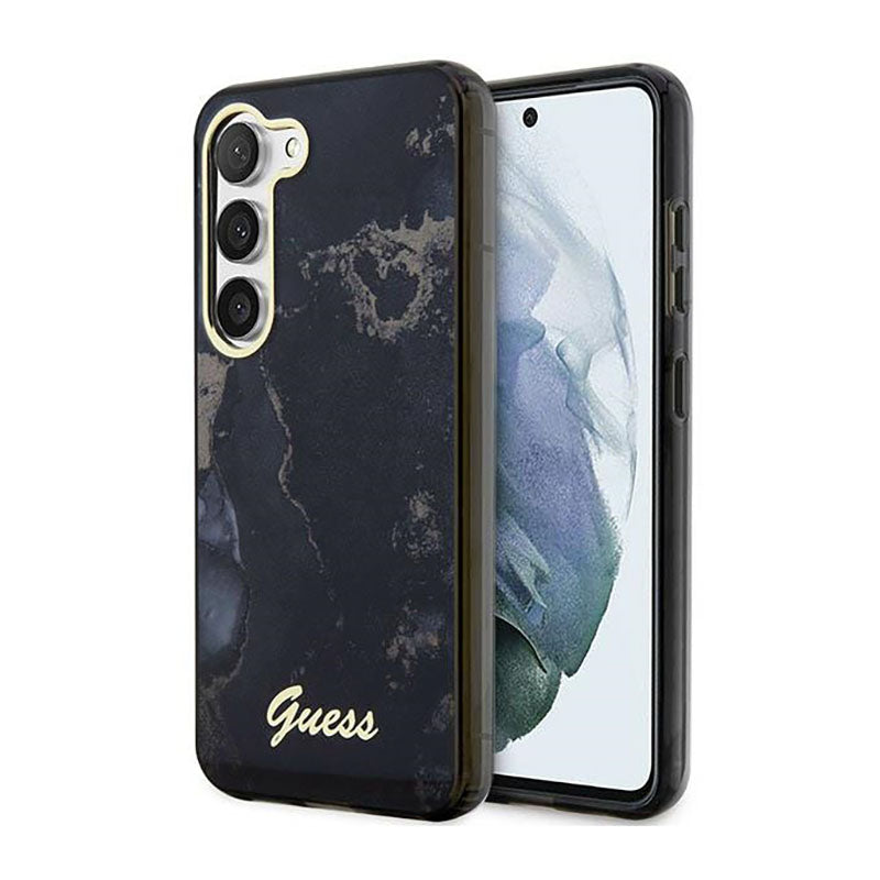 Guess Golden Marble Collection - Hülle für Samsung Galaxy S23 (schwarz)