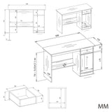 Schreibtisch CHESTER 120 WEISS – Produktabbildung 5