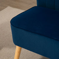 HOMCOM Sofa Retrodesign 2-Sitzer-Sofa, Holzbeine, 117 cm x 56,5 cm x 77 cm, Blau – Produktabbildung 8