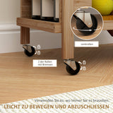 HOMCOM Küchenwagen auf Rädern, Servierwagen mit 3 Weinregalen, 2 Tabletts, für Küche, Esszimmer – Produktabbildung 6