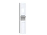 Badezimmer-Hochschrank Nel I WEISS HOCHGLANZ