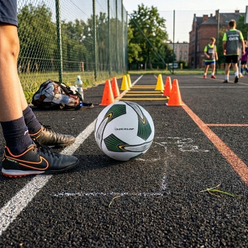 Dunlop - Street Training Football Größe 5 (bílo/grün) – Produktabbildung 2