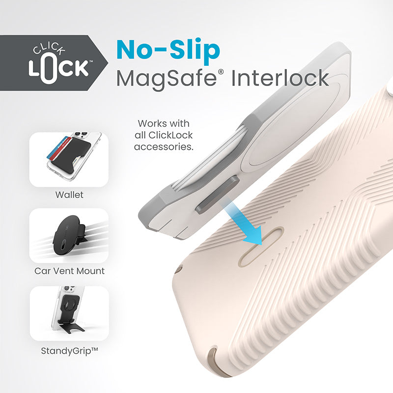 Hülle Speck Presidio2 Grip ClickLock & Magsafe für iPhone 15 Plus / iPhone 14 Plus (Bleached Bone – Produktabbildung 2