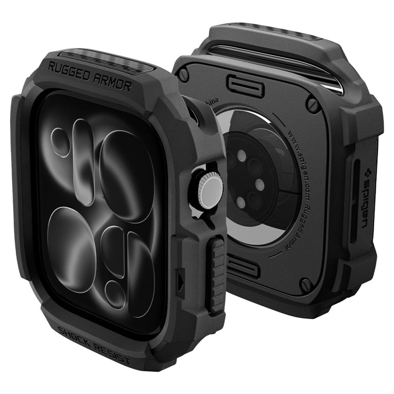 Spigen Rugged Armor - Hülle für Apple Watch 12 42 mm (matt schwarz)