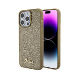 Guess Disco Metal Script - Hülle für iPhone 15 Pro Max (gold)