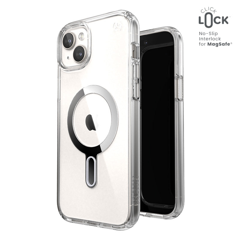 Hülle Speck Presidio Perfect-Clear ClickLock & Magsafe für iPhone 15 Plus / iPhone 14 Plus (transparent