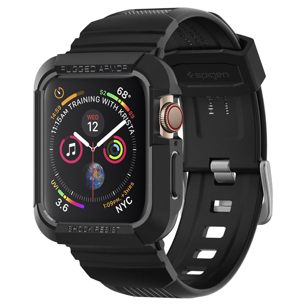 Spigen Rugged Armor Pro Case – Band with case for Apple Watch 44 / 45 mm (Schwarz)