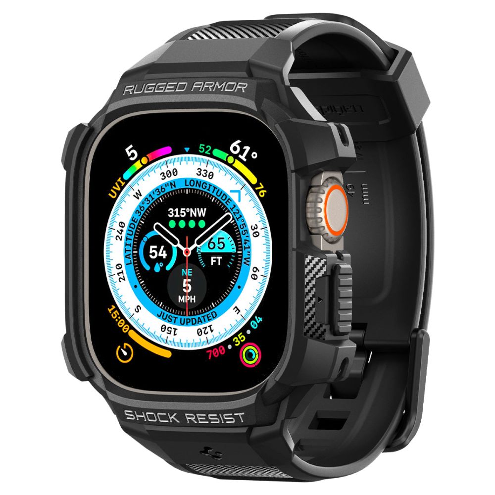 Spigen Rugged Armor Pro Case – Band with case for Apple Watch Ultra 49 mm (Schwarz)