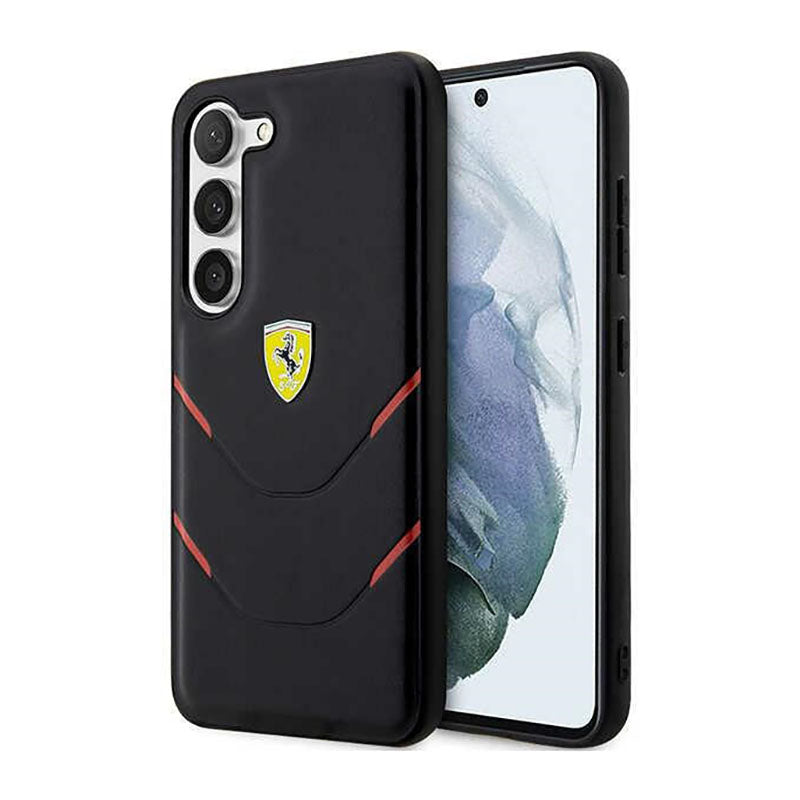 Ferrari Hot Stamp Lines - Hülle für Samsung Galaxy S23 (schwarz)
