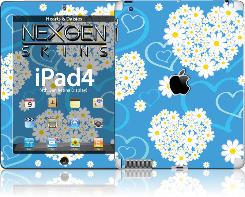 Jiný Nexgen Skins with 3D effect for iPad 2/3/4 (Hearts and Daisies 3D)
