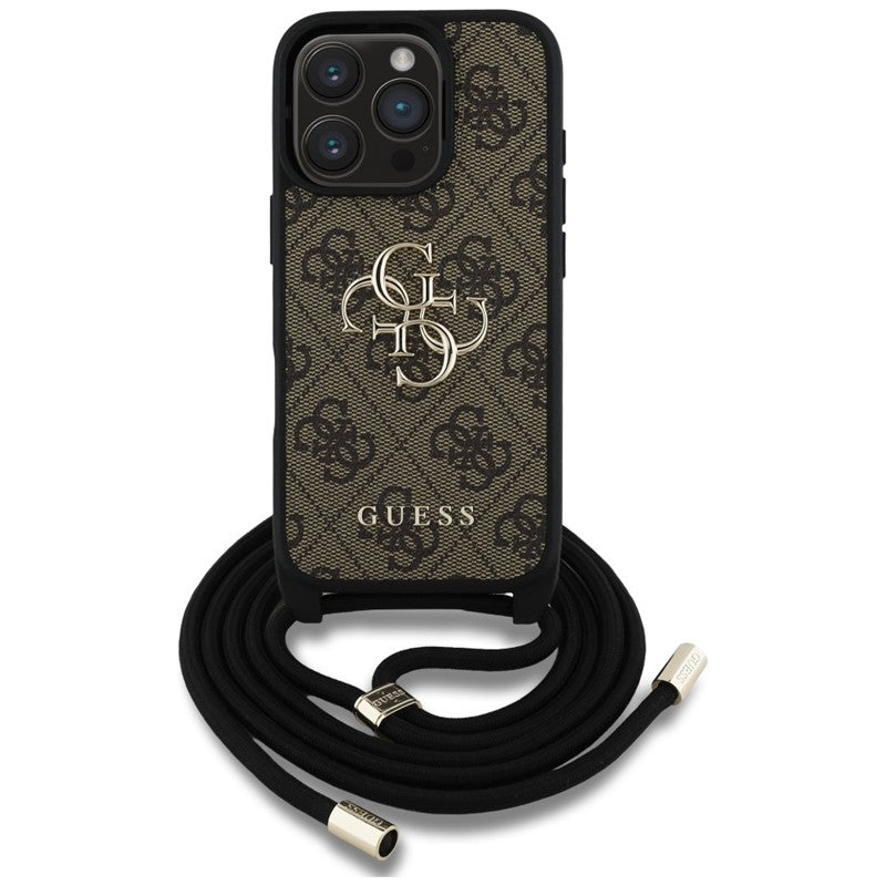 Guess 4G Big Logo Cord Strap Crossbody - Hülle für iPhone 16 Pro (braun) – Produktabbildung 2