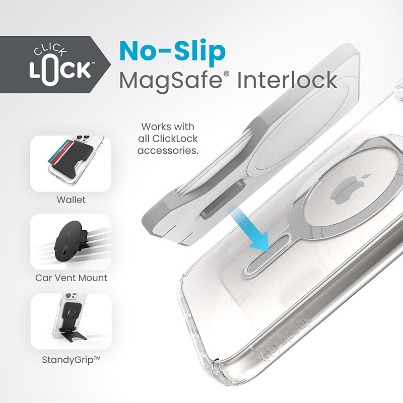 Hülle Speck Presidio Perfect-Clear ClickLock & Magsafe für iPhone 15 Plus / iPhone 14 Plus (transparent – Produktabbildung 2