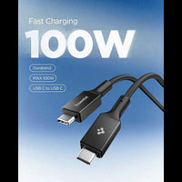 Spigen EB10015CC Essential - Kabel USB-C für USB-C PD 100W 1,5m (schwarz) – Produktabbildung 3