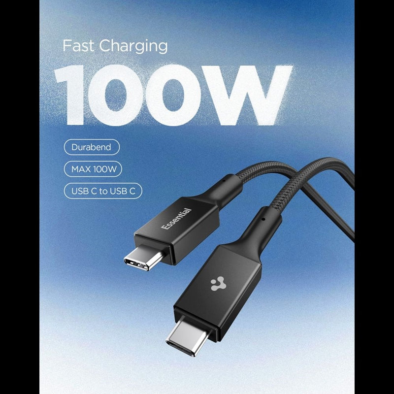 Spigen EB10015CC Essential - Kabel USB-C für USB-C PD 100W 1,5m (schwarz) – Produktabbildung 3