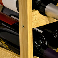 HOMCOM Weinregal aus Bambus für 16 Weinflaschen, 4 Regale, 43 cm x 23,5 cm x 38 cm Natur – Produktabbildung 7