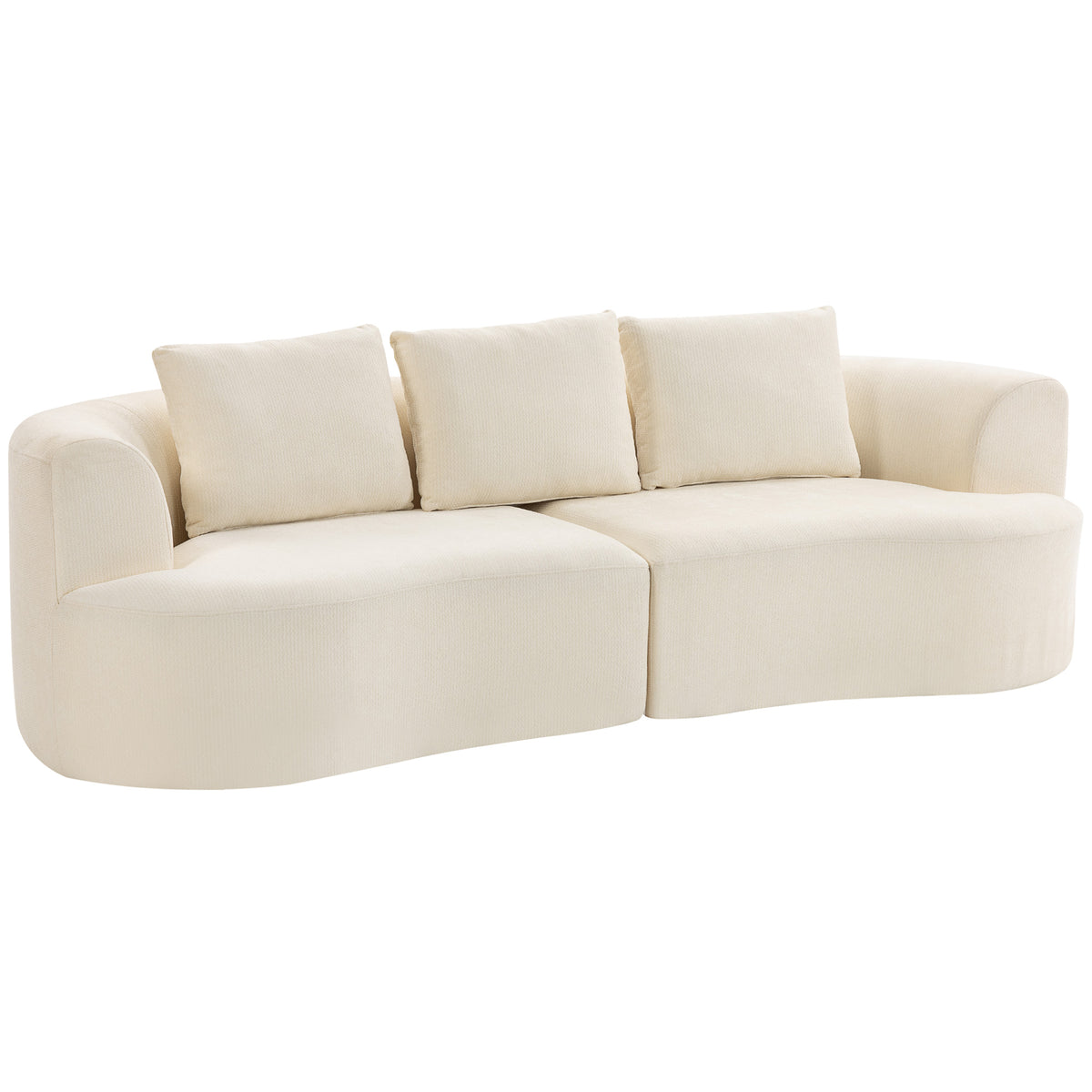 HOMCOM 3-Sitzer-Sofa, 260 cm Chenille-Sofa mit breiter Sitzfläche, Federkernpolsterung, hochdichtem