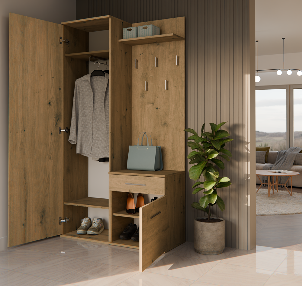 Garderobe DUO EICHE ARTISAN – Produktabbildung 4