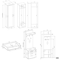 Garderobe DUO ANTHRAZIT ARTISAN – Produktabbildung 6