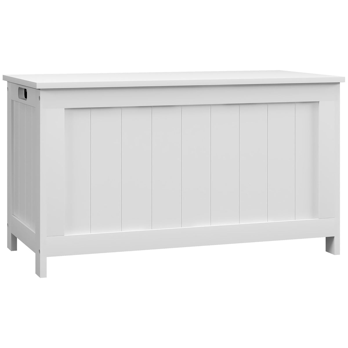 HOMCOM Aufbewahrungsbox Aufbewahrunskiste Spielzeugtruhe, MDF, 2 Griffe, 81 x 40 x 46 cm, Weiß
