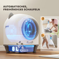 PawHut Selbstreinigende Katzentoilette mit App-Steuerung 80 L Geruchsbeseitigung für Mehrere Katzen – Produktabbildung 6