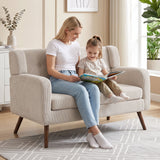 HOMCOM 2 Sitzer 118 cm Couch mit Cord-Optik, Knopfheftung Bequeme Modernes Polstersofa mit Holzbeinen – Produktabbildung 9