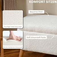 HOMCOM Aufbewahrungsbank, Sitzbank mit 65 L Stauraum, Teddy-Fleece-Stoff, Kautschukholz, 120 x 42 x 45 – Produktabbildung 5