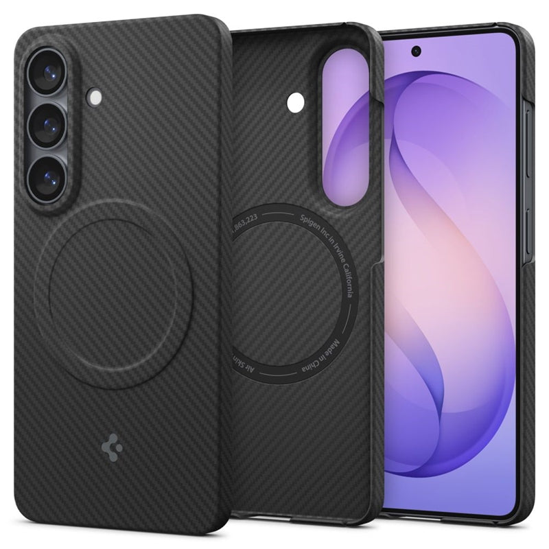 Hülle Spigen Airskin aus aramidu für Samsung Galaxy S26 (schwarz)