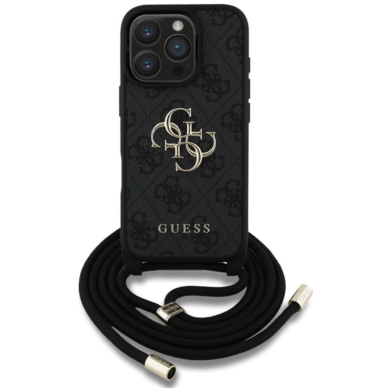 Guess 4G Big Logo Cord Strap Crossbody - Hülle für iPhone 16 Pro (schwarz) – Produktabbildung 2