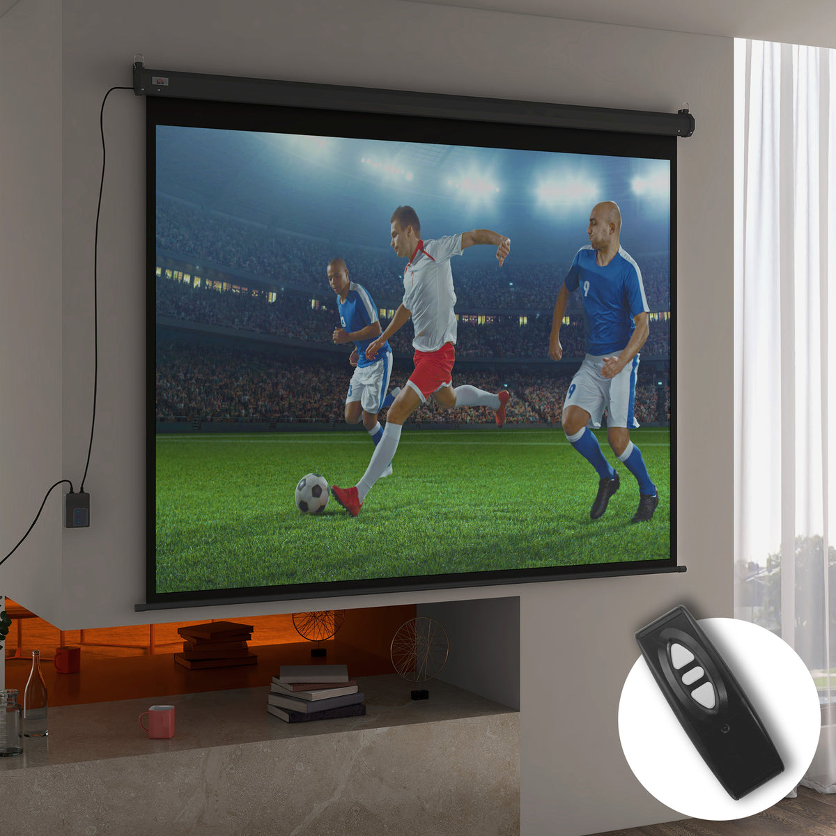 HOMCOM Beamer-Leinwand, Projektionsleinwand, 100 Zoll, 4:3, 203x152 cm, Schwarz – Produktabbildung 2