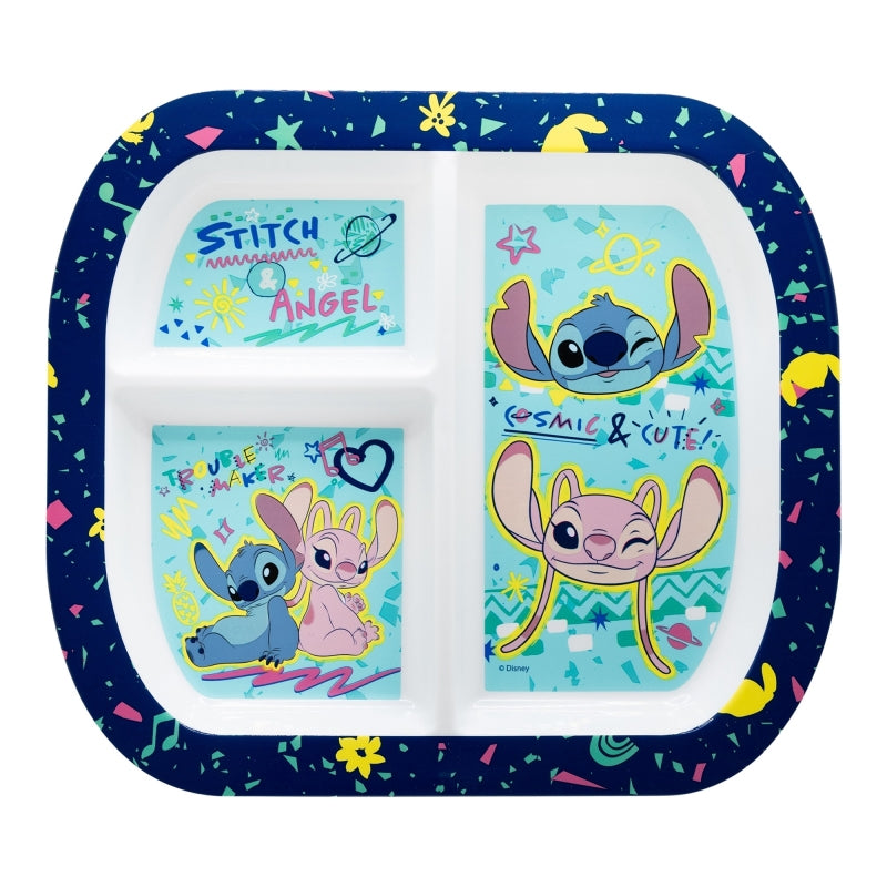 Disney Stitch - Kinder- Teller vhodný für Mikrowellen- trouby s Fächern aus der Kollektion Stitch & – Produktabbildung 2