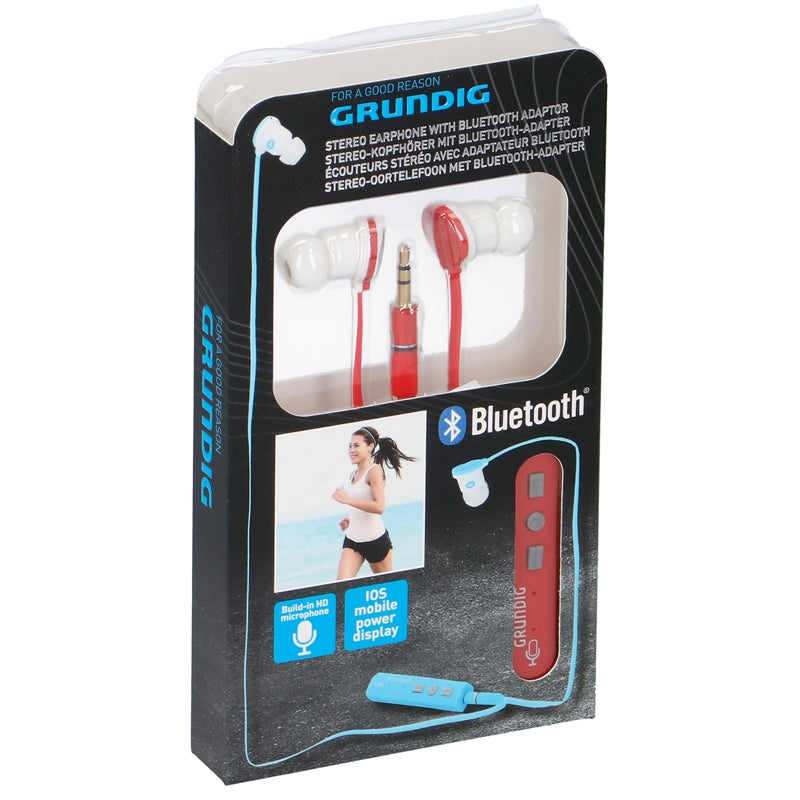 Grundig - Kopfhörer für Ohren s adaptérem Bluetooth (rot)