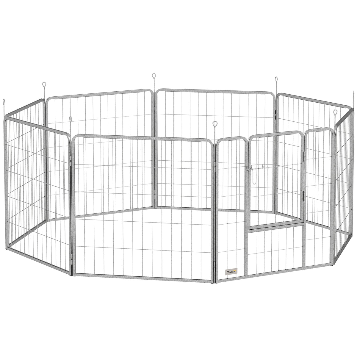 PawHut Haustiergehege, Hundezaun, Haustierspielplatz, flexibel anpassbar, rostfreier Stahl