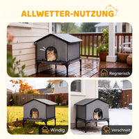 PawHut Katzenhaus klappbar Katzenhütte mit Kissen, Erhöhtes wasserabweisend Katzenhöhle 62 x 58,5 x 60 – Produktabbildung 5