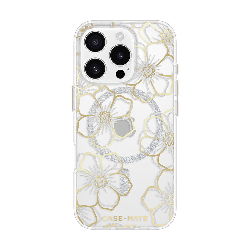 Case-Mate Floral Gems MagSafe - Hülle für iPhone 16 Pro (Gold) – Produktabbildung 2