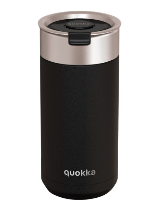 Quokka Boost Coffee Tumbler - Edelstahl- Thermobecher s Ausgießer 400 ml (schwarz)