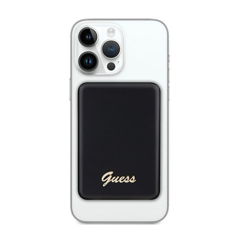 Guess Metal Script Logo MagSafe - 5W Induktions- Powerbank MagSafe s kapacitou 3 000 mAh (schwarz) – Produktabbildung 2