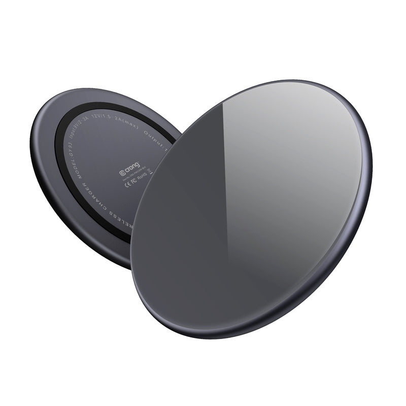 Crong PowerSpot Schnell- Kabelloses Ladegerät – Aluminium- 15W USB-C Qi Kabelloses Ladegerät s krytem aus